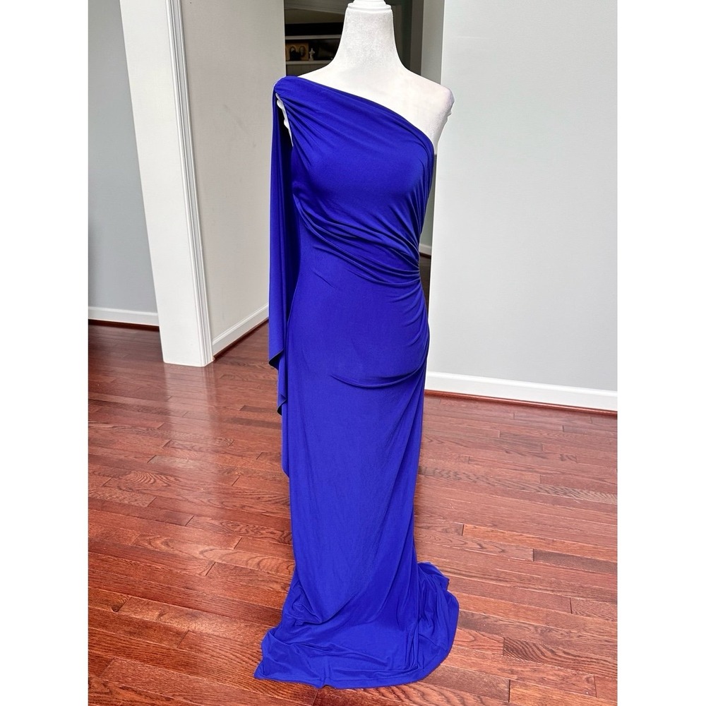 Lauren Ralph Lauren Green Label Black Tie Luxury Evening Gown Royal Blue - Picture 7 of 10
